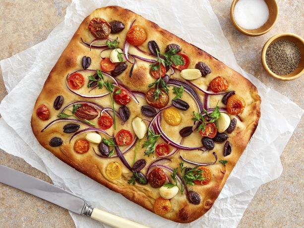 Pizza Dough Focaccia with Roasted Vegetables